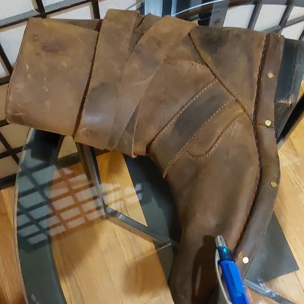 Jeffrey Campbell Brit Distressed Brown Leather Moto Strap Biker Pull On Boots 10 - Picture 11 of 16